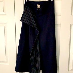 Yohji Yamamoto long high-slit skirt